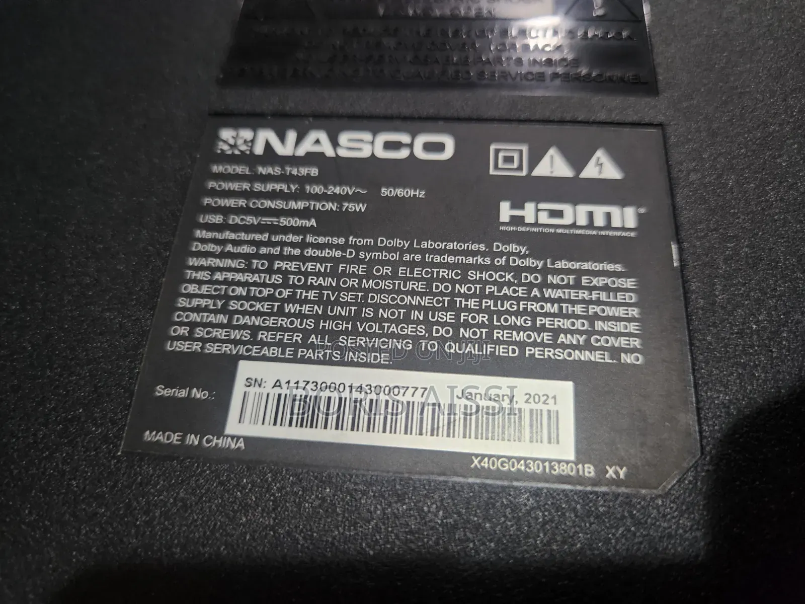 Nasco 43inches Digital Satellite TV