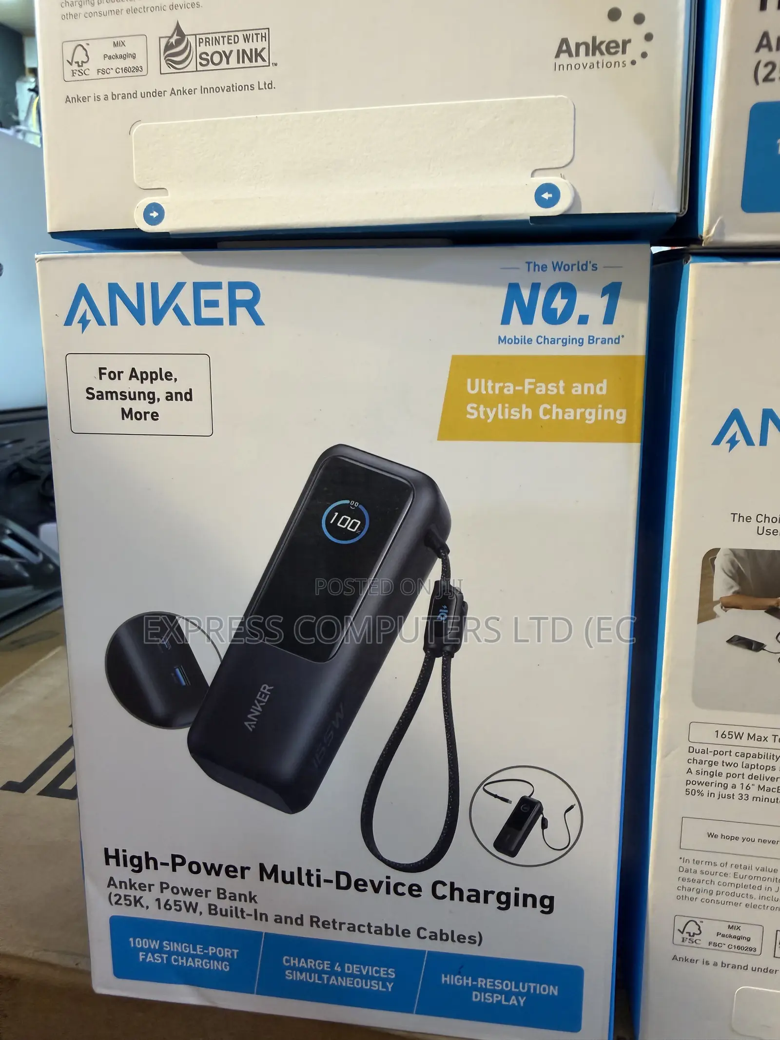 ANKER 165 WATTS 25,000mAh Ultra-Fast Charging Laptop POWER BANK UK