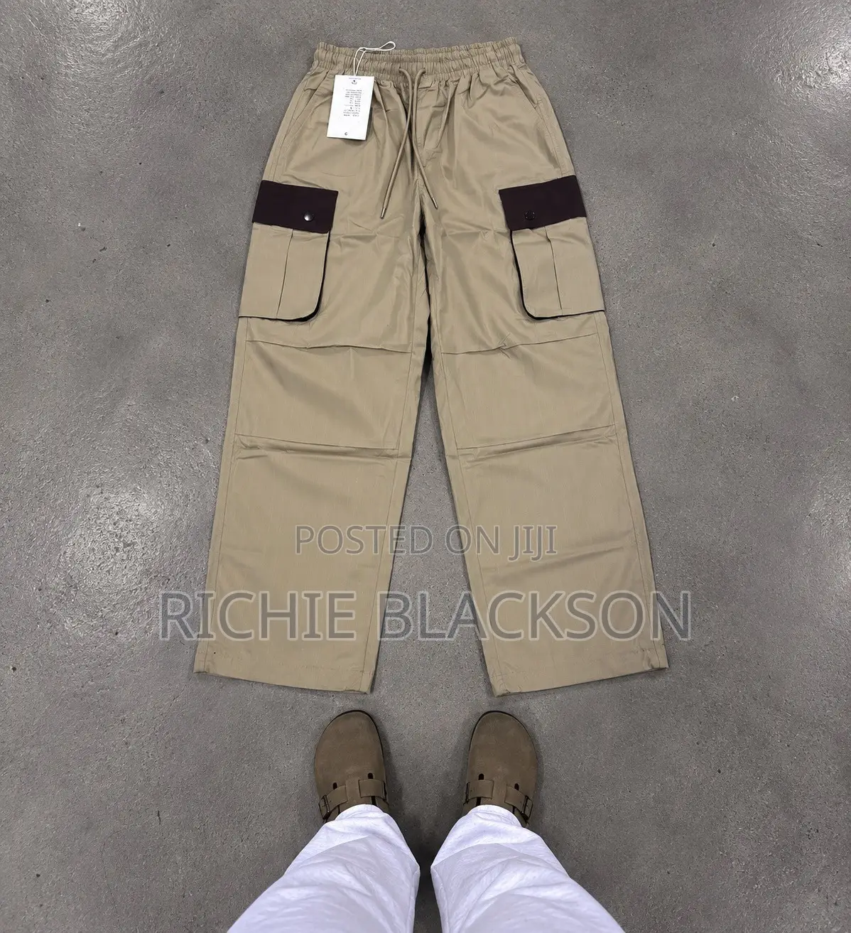 Cream Side Pocket Pant