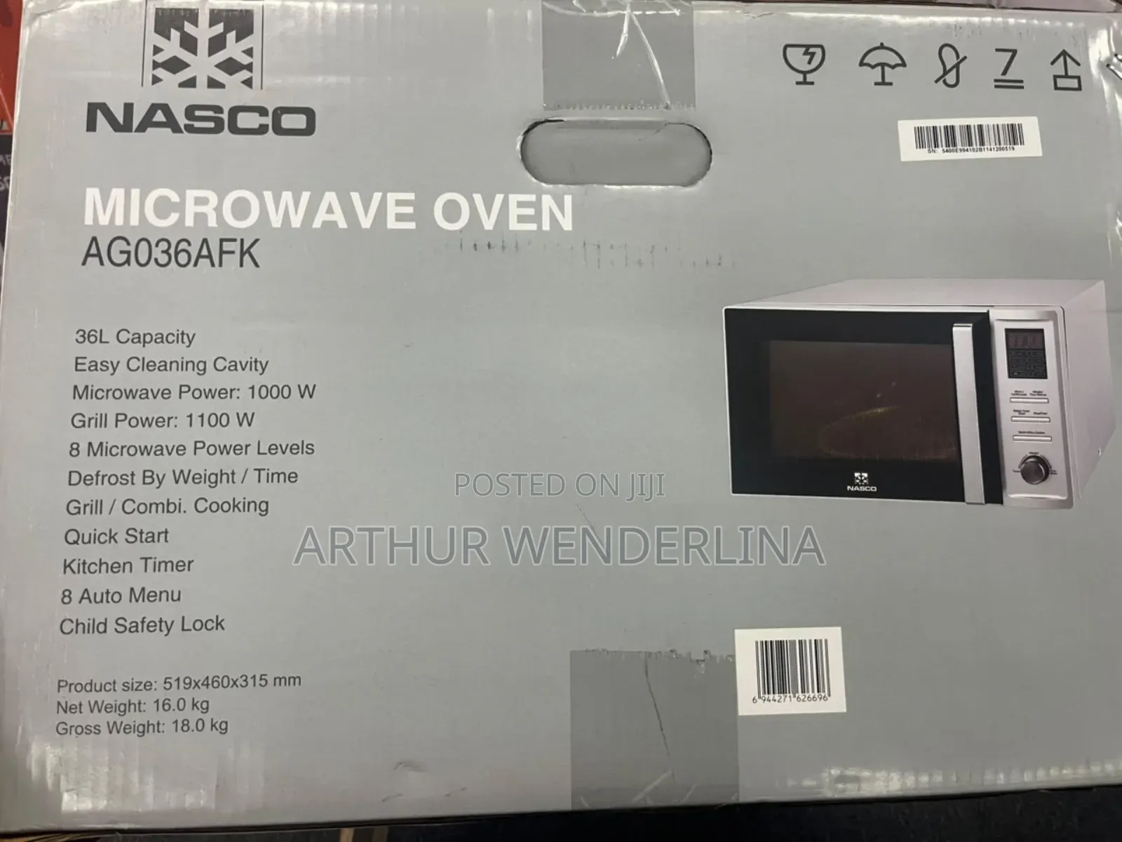 Nasco 36ltr Grill Microwave Ag036afk