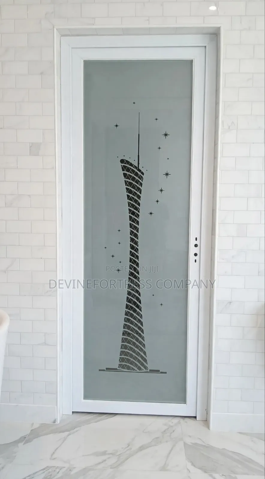 Quality Sed White Frame Double Glass Door Available