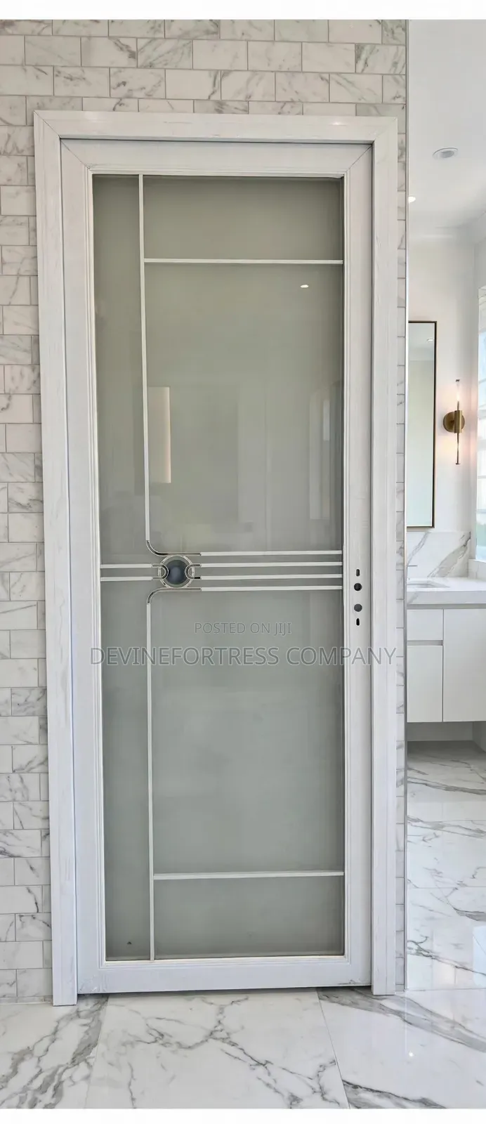 Quality Sed White Frame Double Glass Door Available