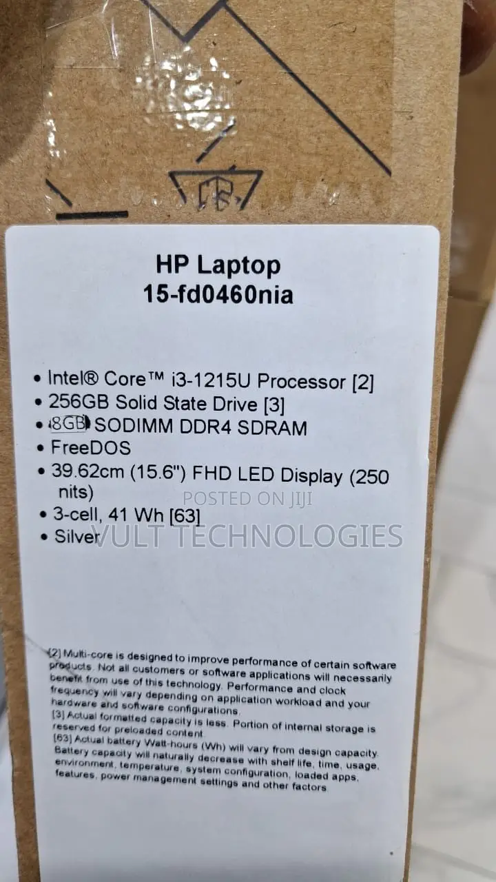 New Laptop HP 15 8GB Intel Core i3 SSD 256GB
