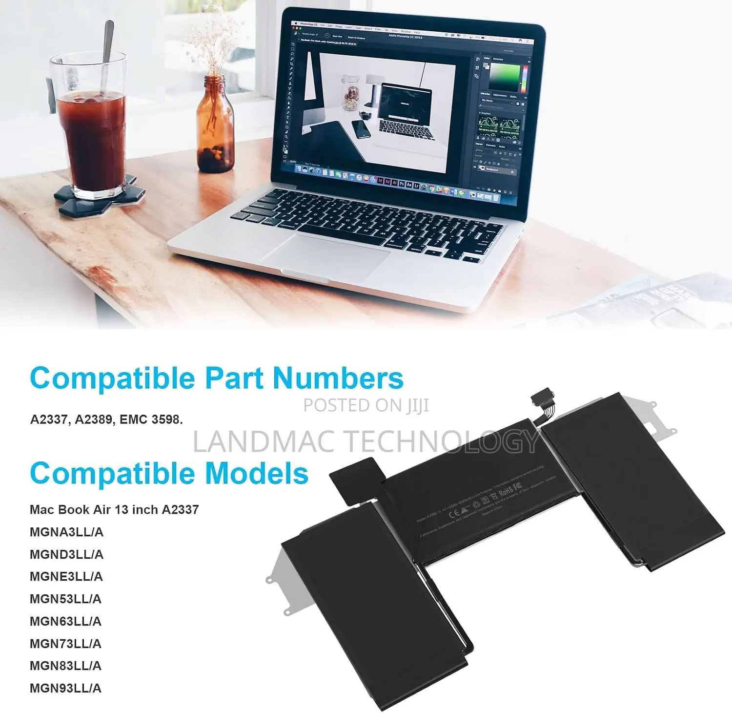 A2337 | A2389 Battery for MacBook Air 13inch M1 (Late 2020)