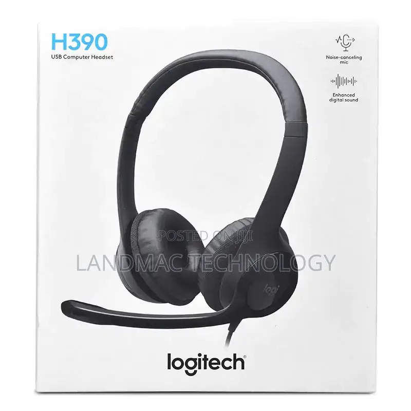 Logitech H390 Wired Headset PC/Laptop Stereo Headphones, USB-A, Black