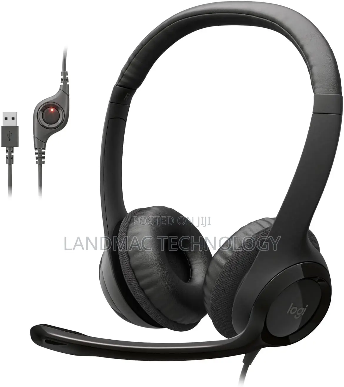 Logitech H390 Wired Headset PC/Laptop Stereo Headphones, USB-A, Black