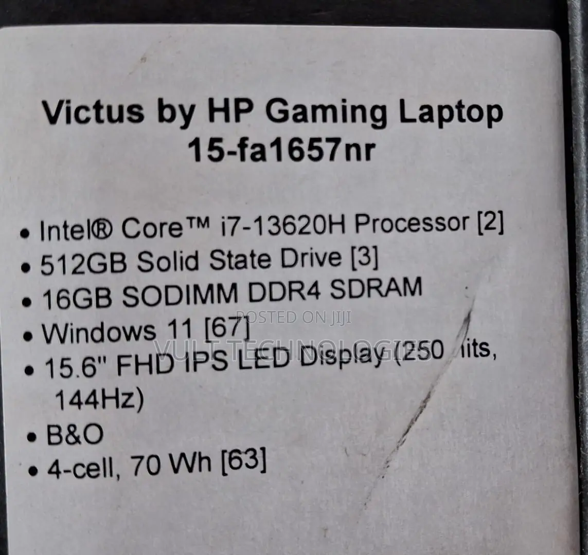 New Laptop HP Victus 15 16GB Intel Core i7 SSD 1T