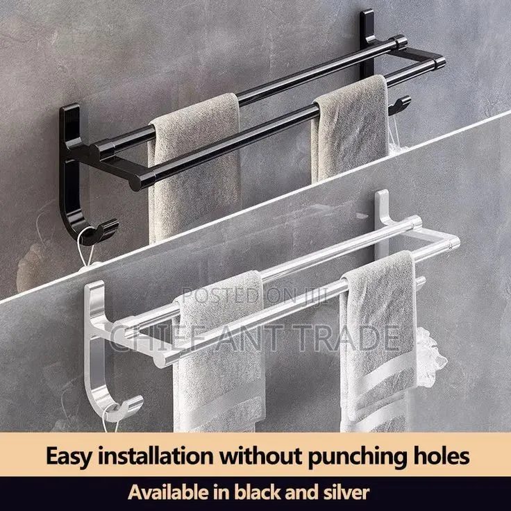 Double Towel Rack. Silver Towel Rail. Gj602s