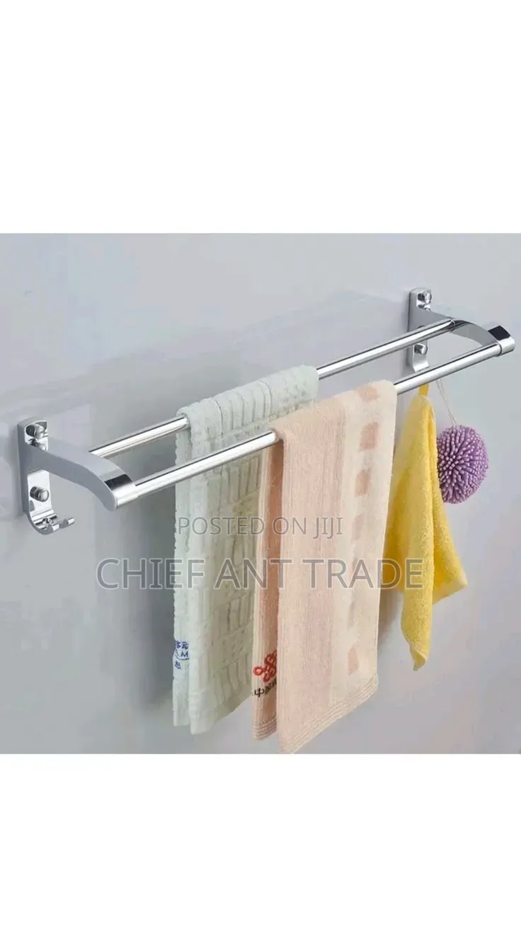 Double Towel Rack. Silver Towel Rail. Gj602s