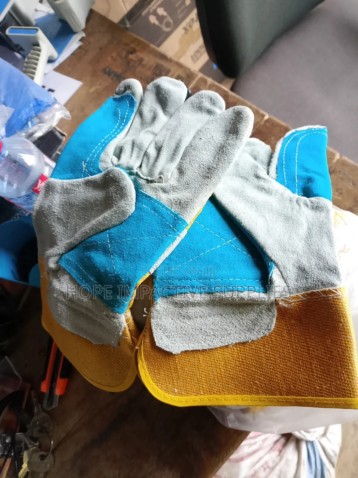 Heavy Duty Double Palm Leather Gloves/ Combination Leather Gloves.
