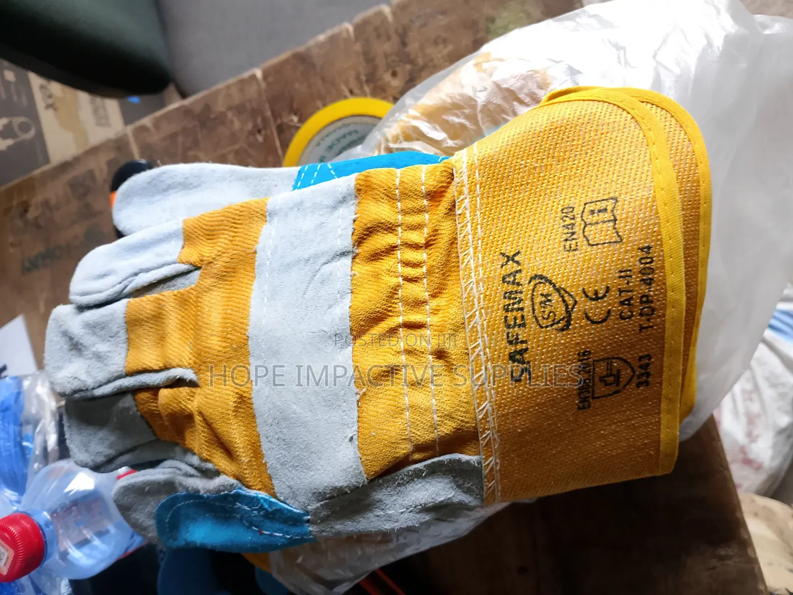 Heavy Duty Double Palm Leather Gloves/ Combination Leather Gloves.