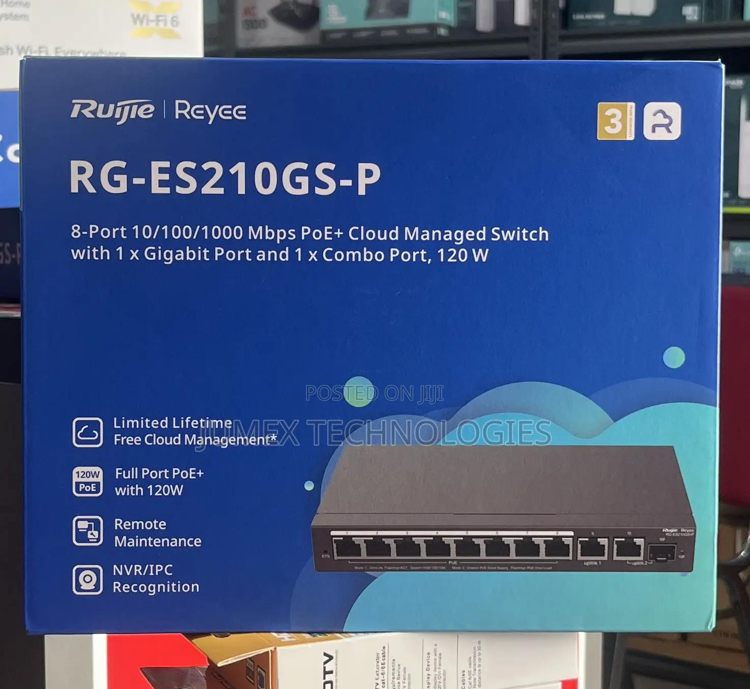 Ruijie |Reyee Rg-Es210gs-P 8port Gigabit Cloud Managed Switch 120w