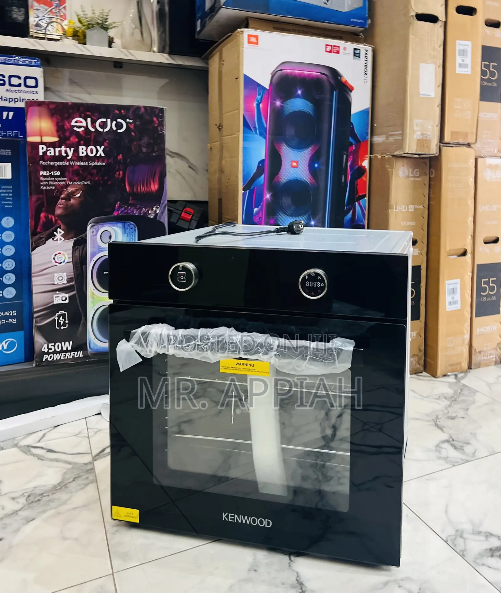 Super Classic Kenwood 90cm Tempered Glass Built in Oven(Black)