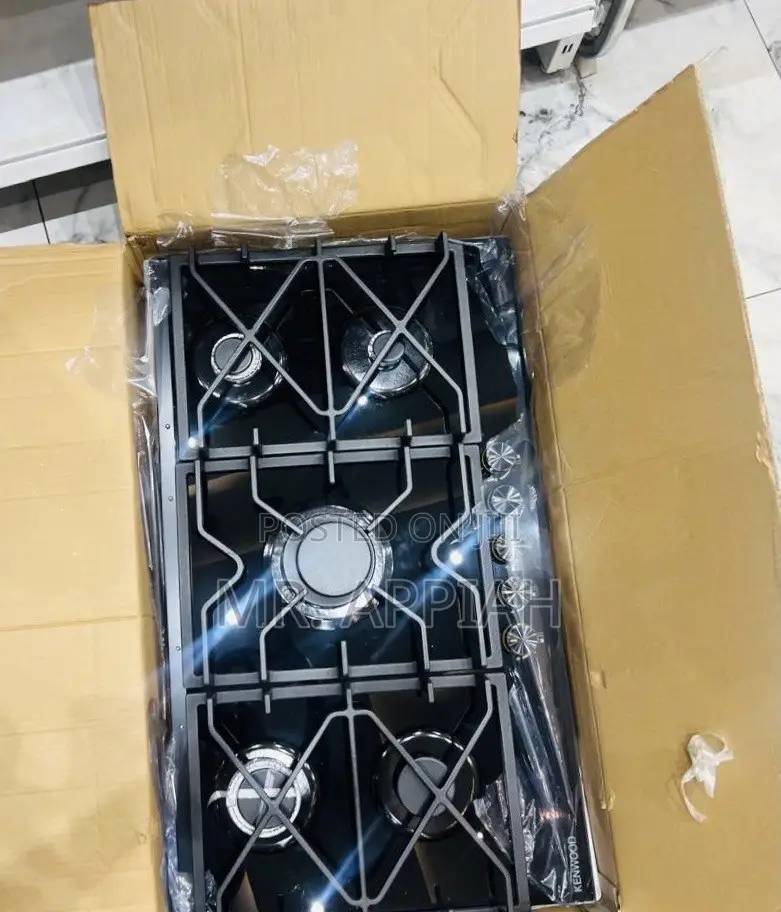 Super Classic Kenwood 90cm Tempered Glass 5 Gas Hob(Black)