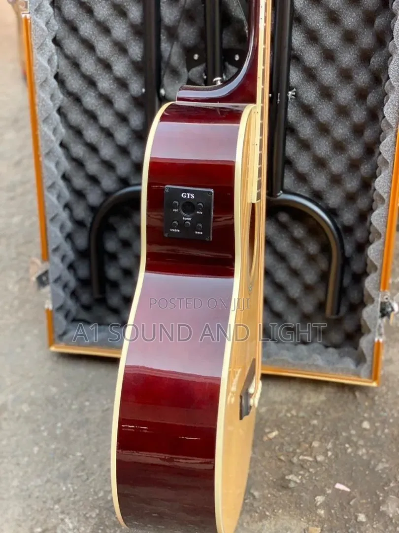 Givson 6-Strings Semi-Acoustic Guitar[Wine Red]
