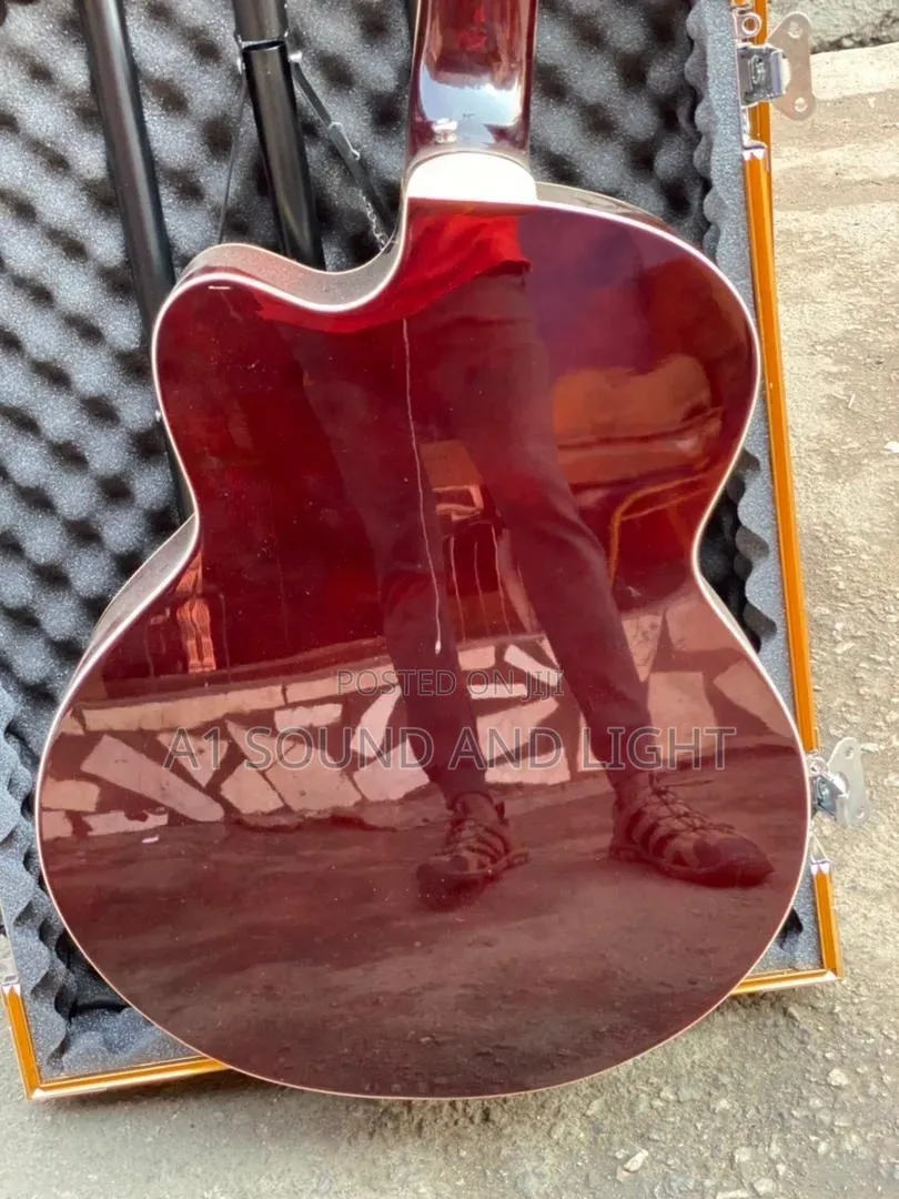 Givson 6-Strings Semi-Acoustic Guitar[Wine Red]