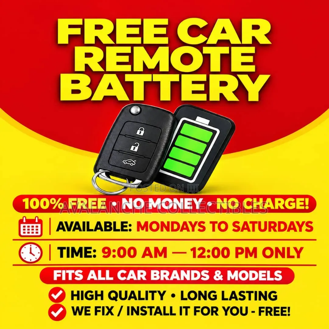 Free Car Remote Battery Change From Monday to Saturday