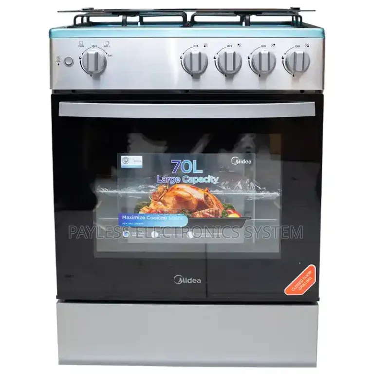 Midea 4 Burner 60x60cm Gas Cooker With Grill (24tmg4g081-S)