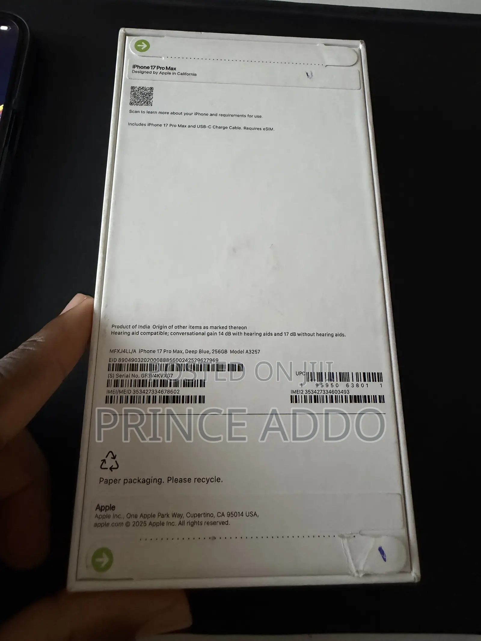New Apple iPhone 17 Pro Max 256 GB Blue