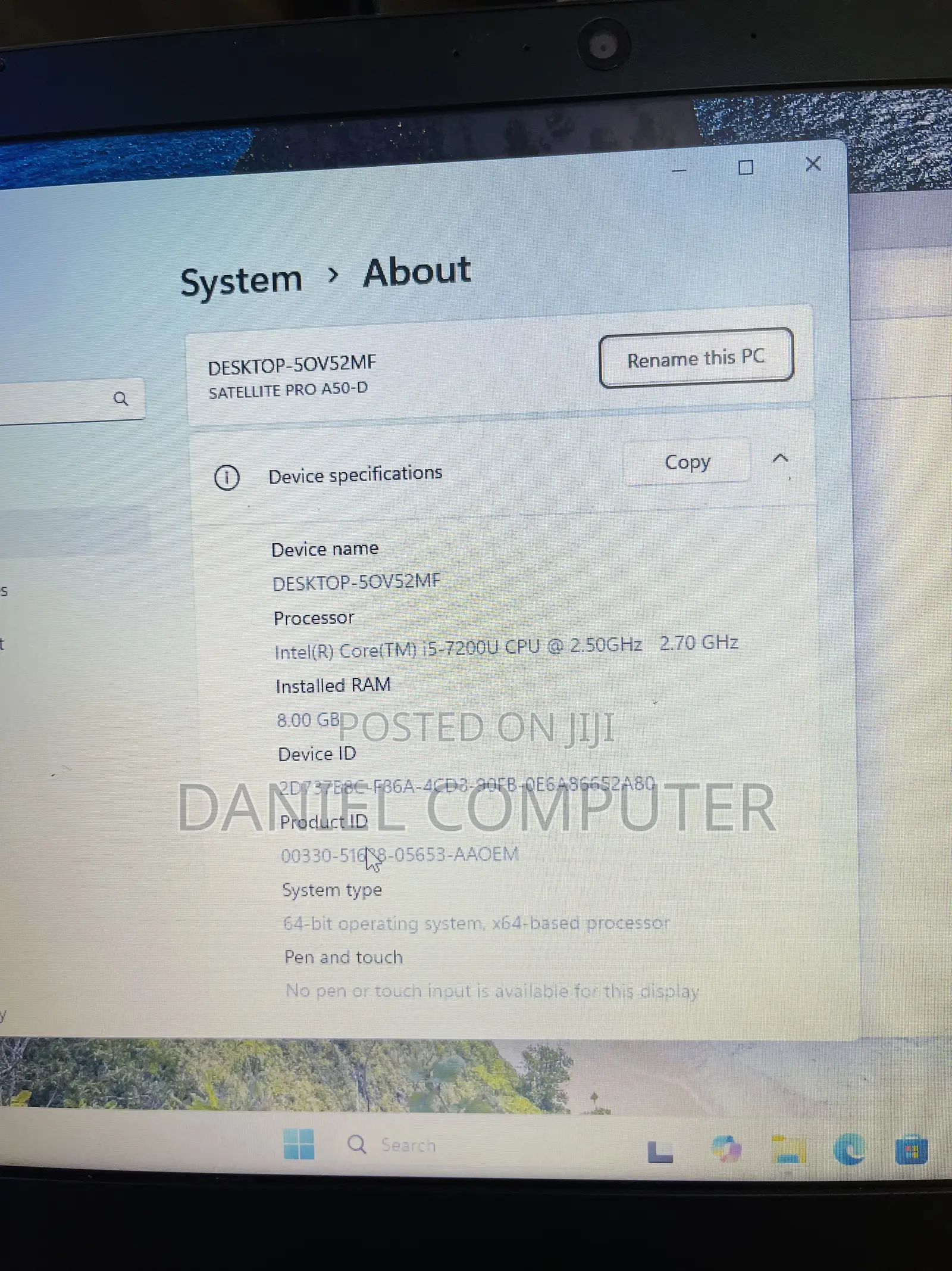Laptop Toshiba Satellite Pro A300 8GB Intel Core i5 SSD 256GB