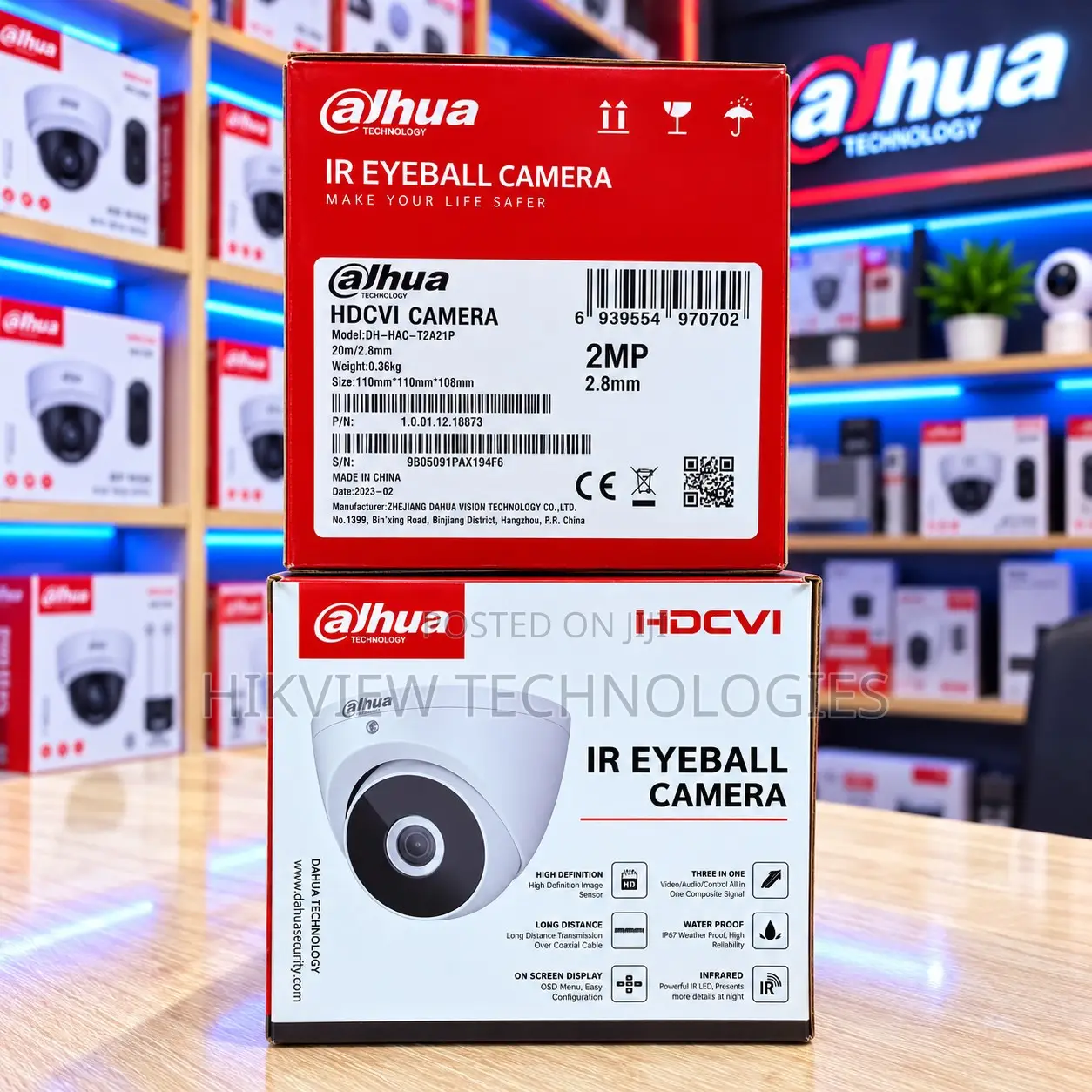 Dahua Dh-Hac-T2a21p 2mp Ir Hdcvi Fixed-Focal Bullet Camera