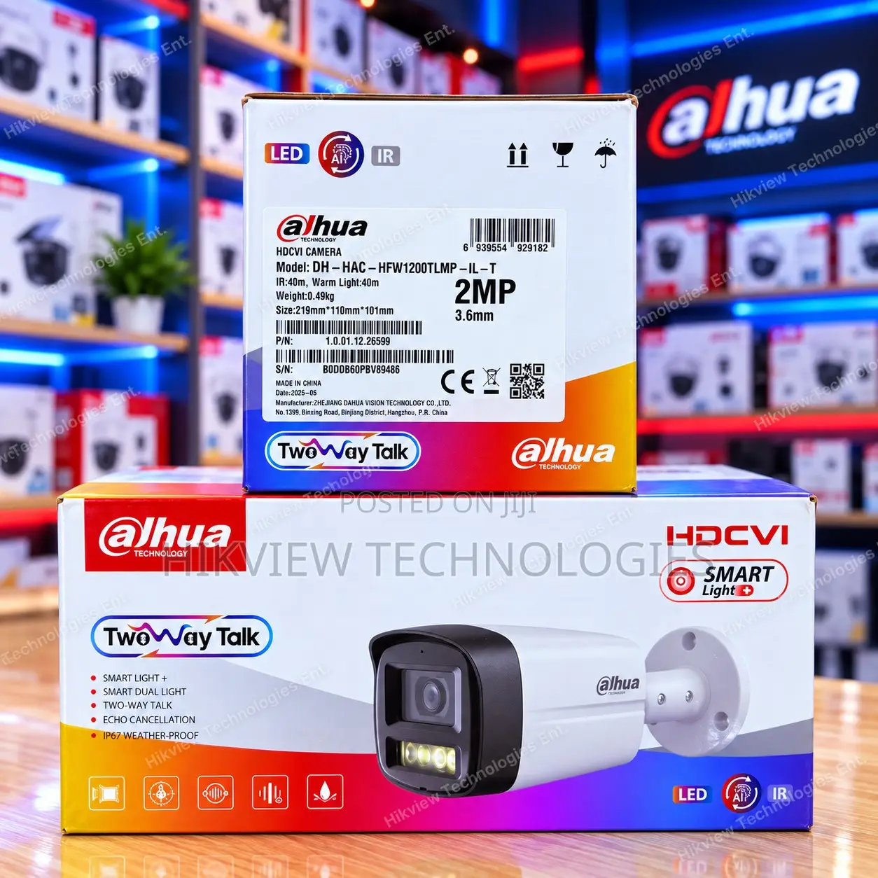 DAHUA HAC-HFW1200TLM-IL-T2MP Smart Dual Light HDCVI Two-Way Talk Fixed