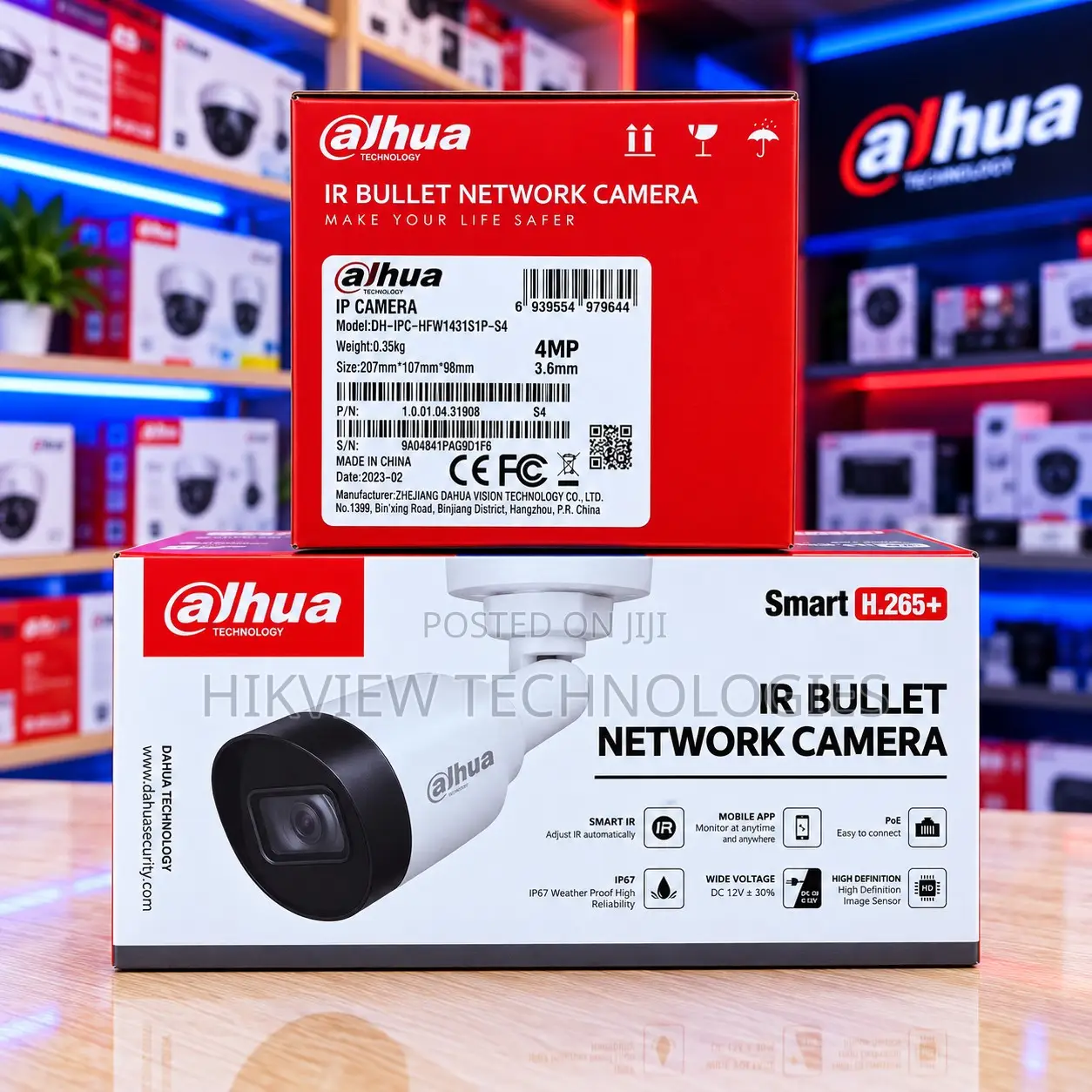 DAHUA IPC-HFW1431S1P-S44MP Entry Fixed-Focal Bullet Network Camera