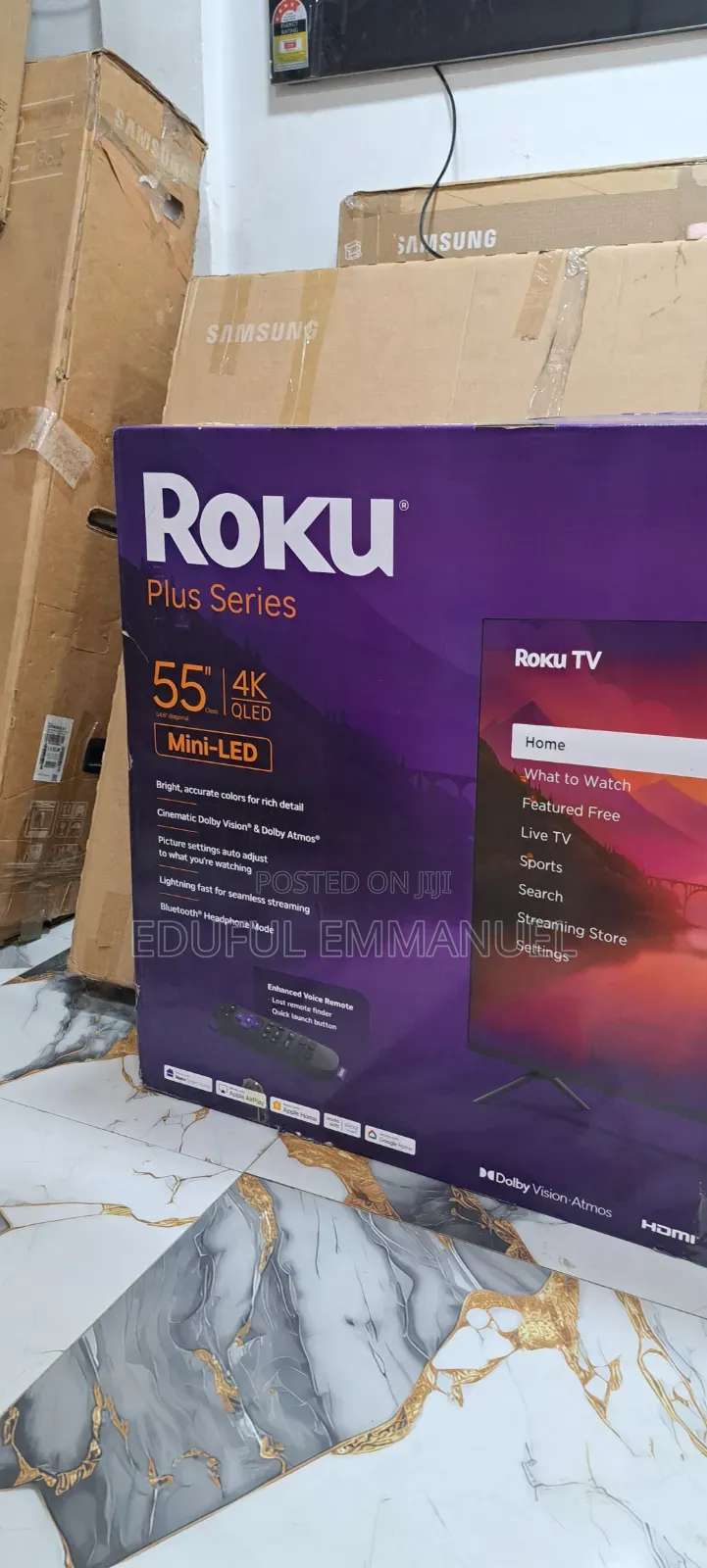ROKU 55" QLED Plus Series MiniLed UHD Smart Apple Airplay Bluetooth