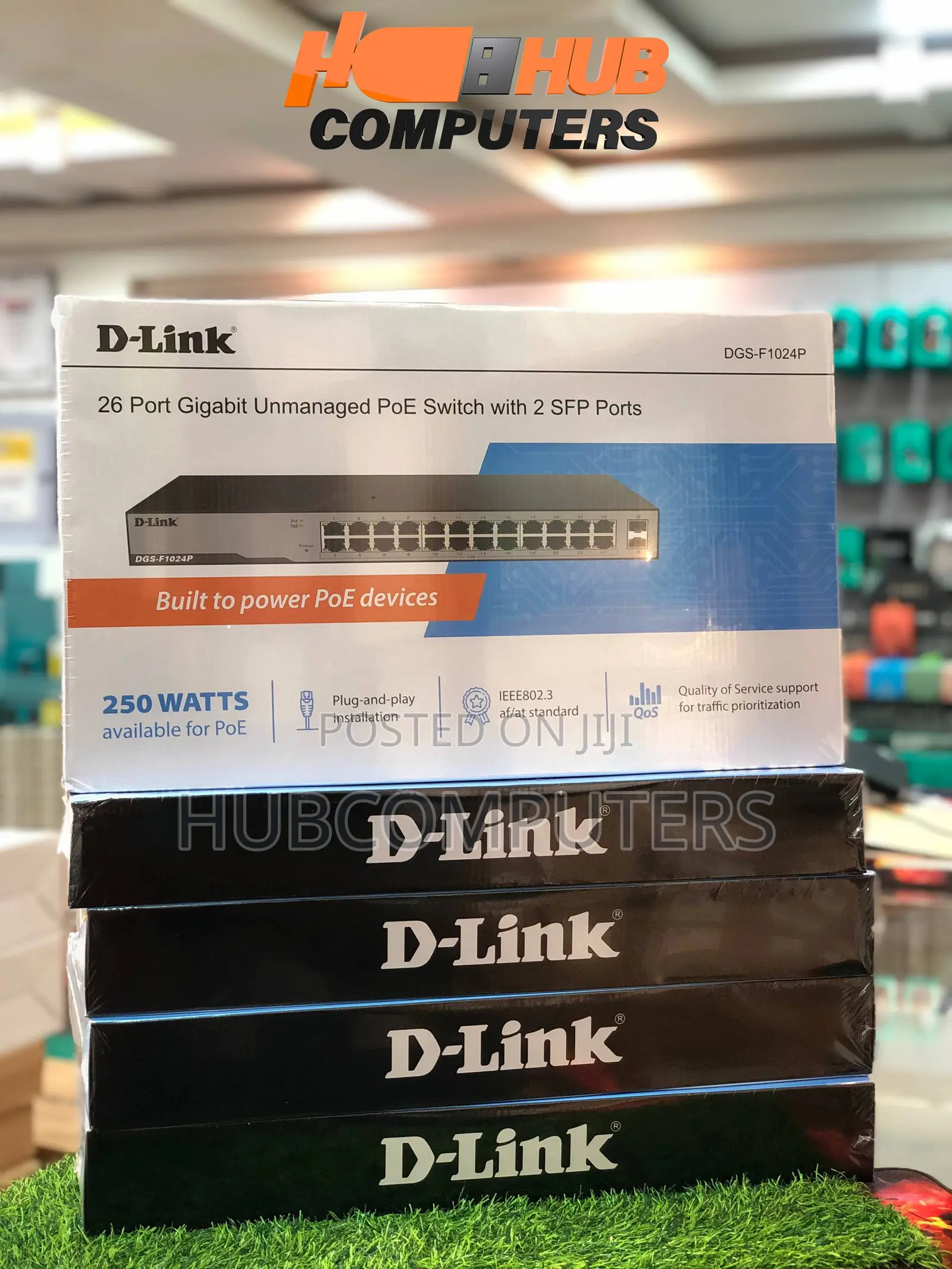 D-Link DGS-F1024p 24 Port PoE+ Gigabit Unmanaged Switch