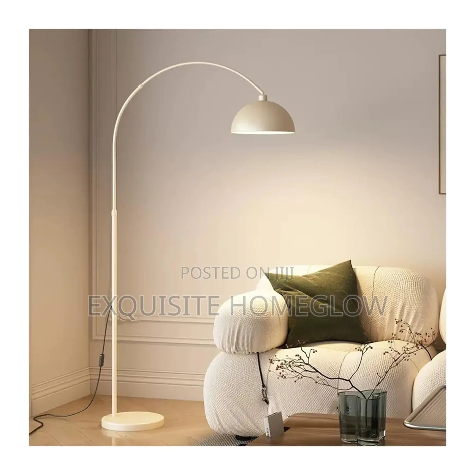 Arc Floor Lamp Floor Lamp Available in White + Free LED Bulb