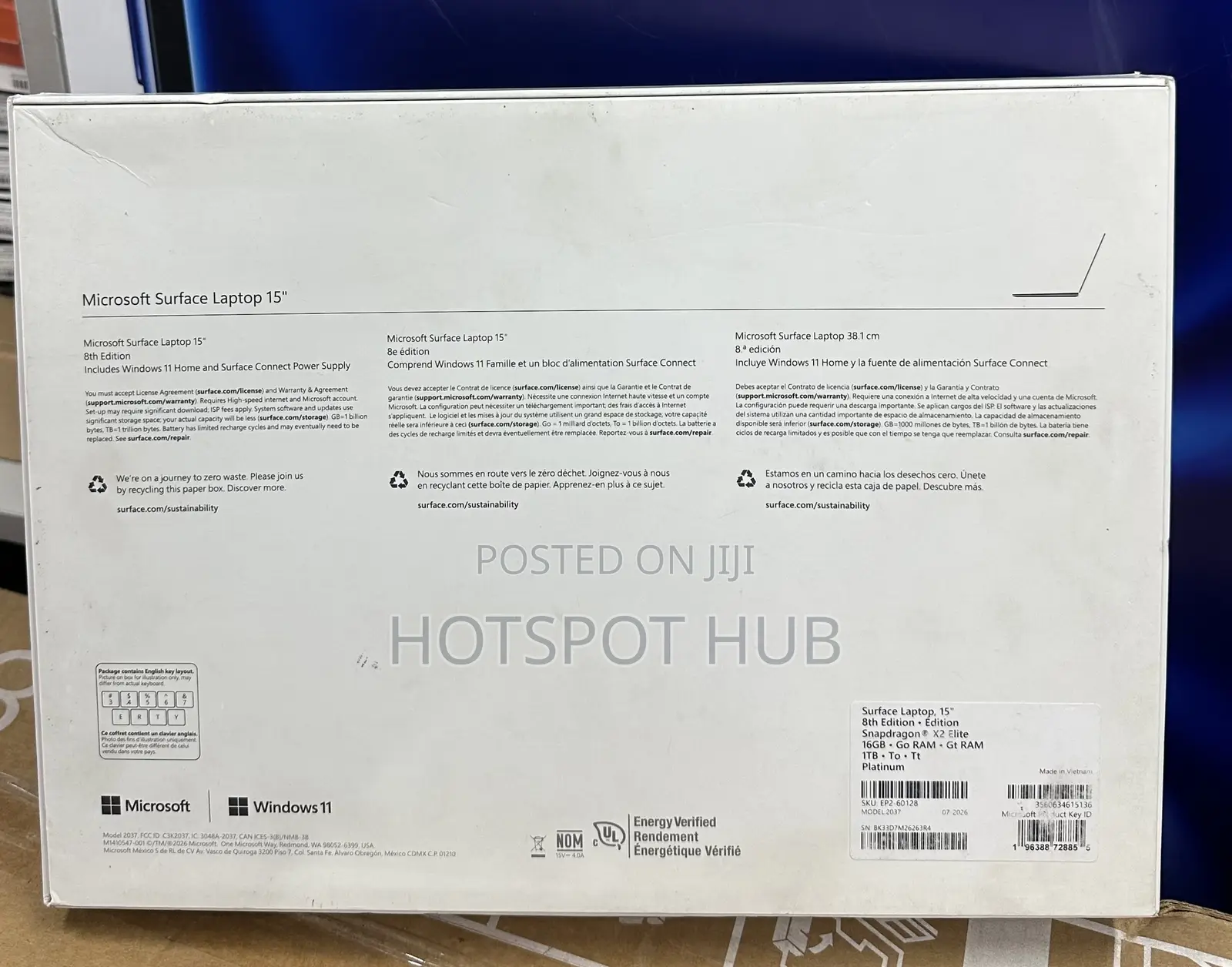 New Microsoft Surface Laptop 16GB Qualcomm Snapdragon X Elite SSD 1T