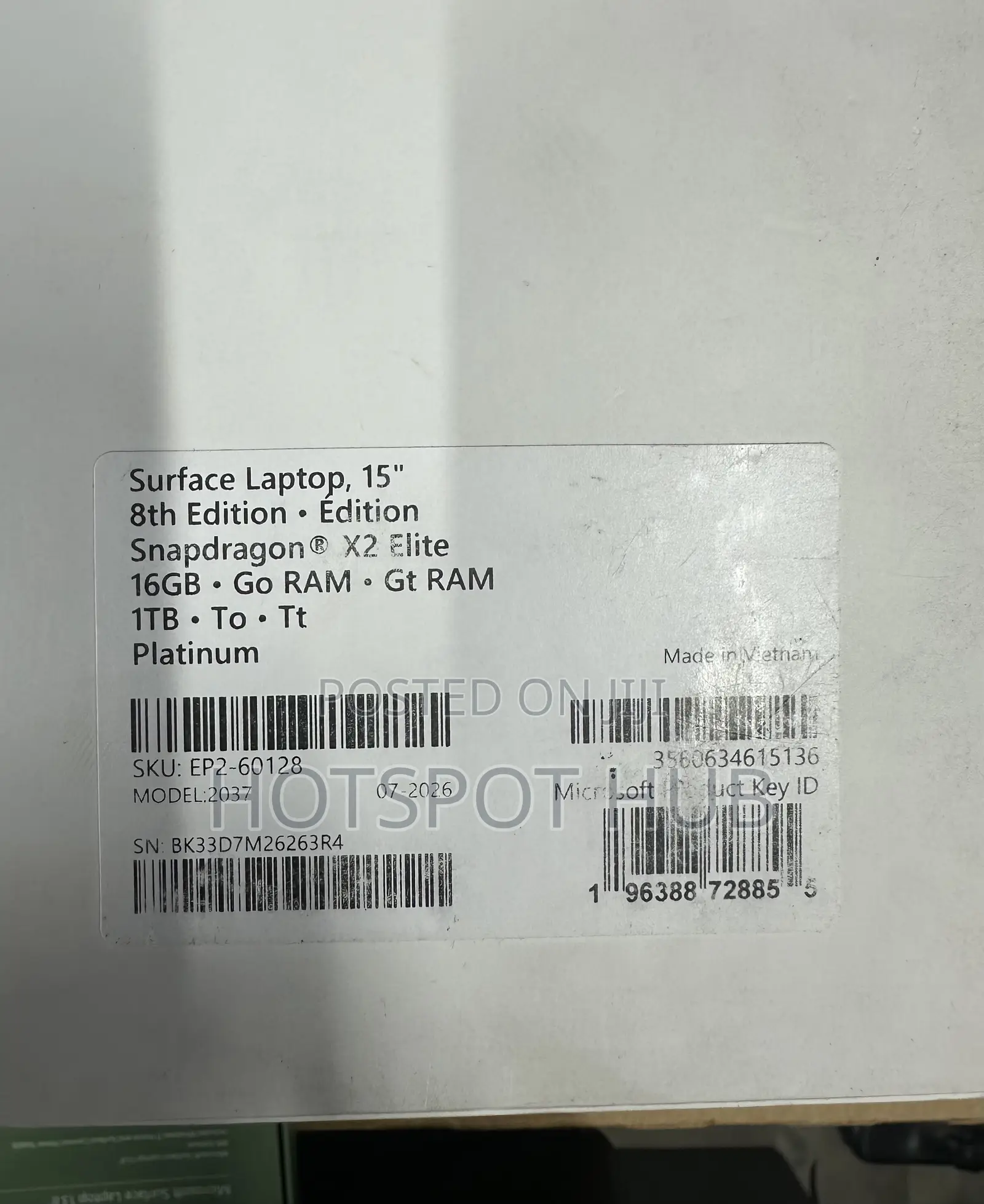 New Microsoft Surface Laptop 16GB Qualcomm Snapdragon X Elite SSD 1T