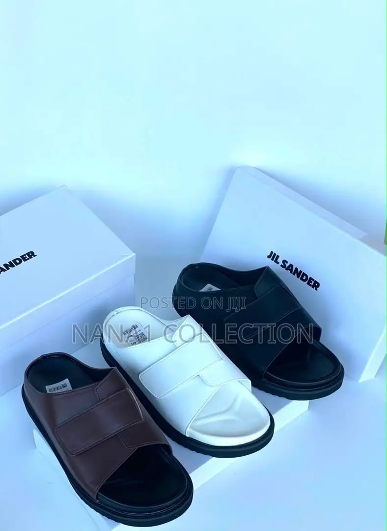 JIL Sander Double - Strap Velcro Slide Sandals