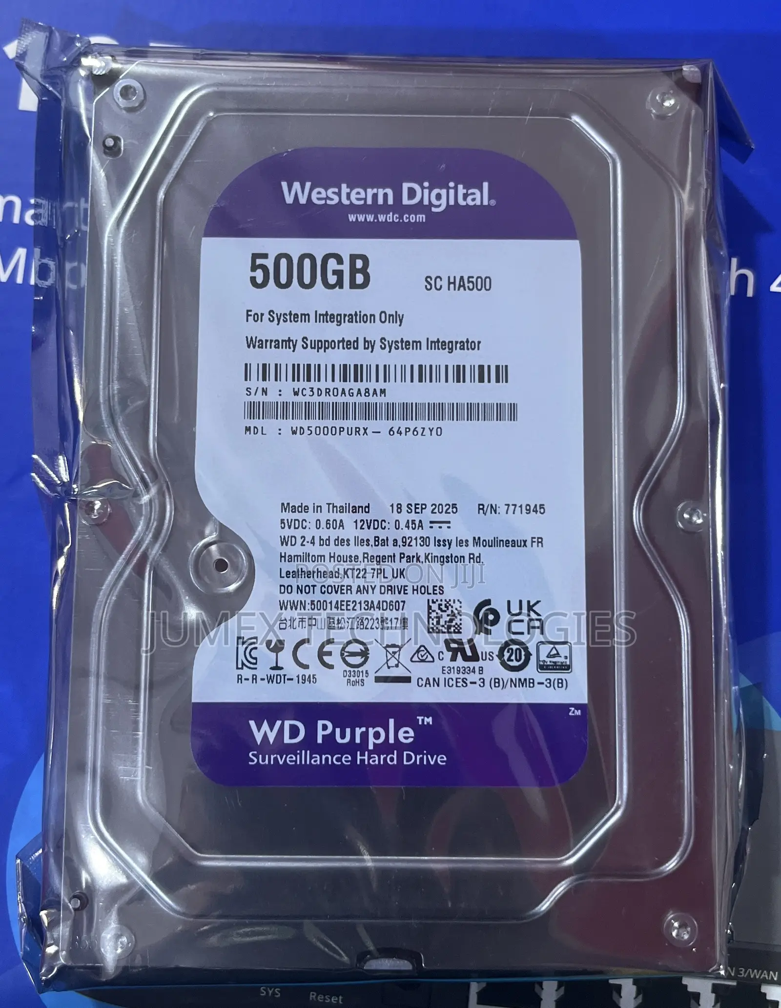 500gb Surveillance HDD Western Digital Hard Drive Wd Purple