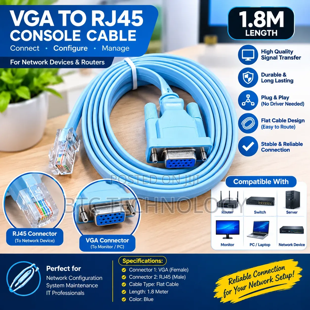 Console Cable Vga to Rj45