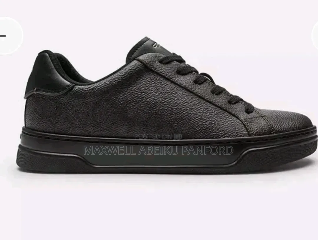Coach High Line Sneaker in Signature Canvas in Walnut Black