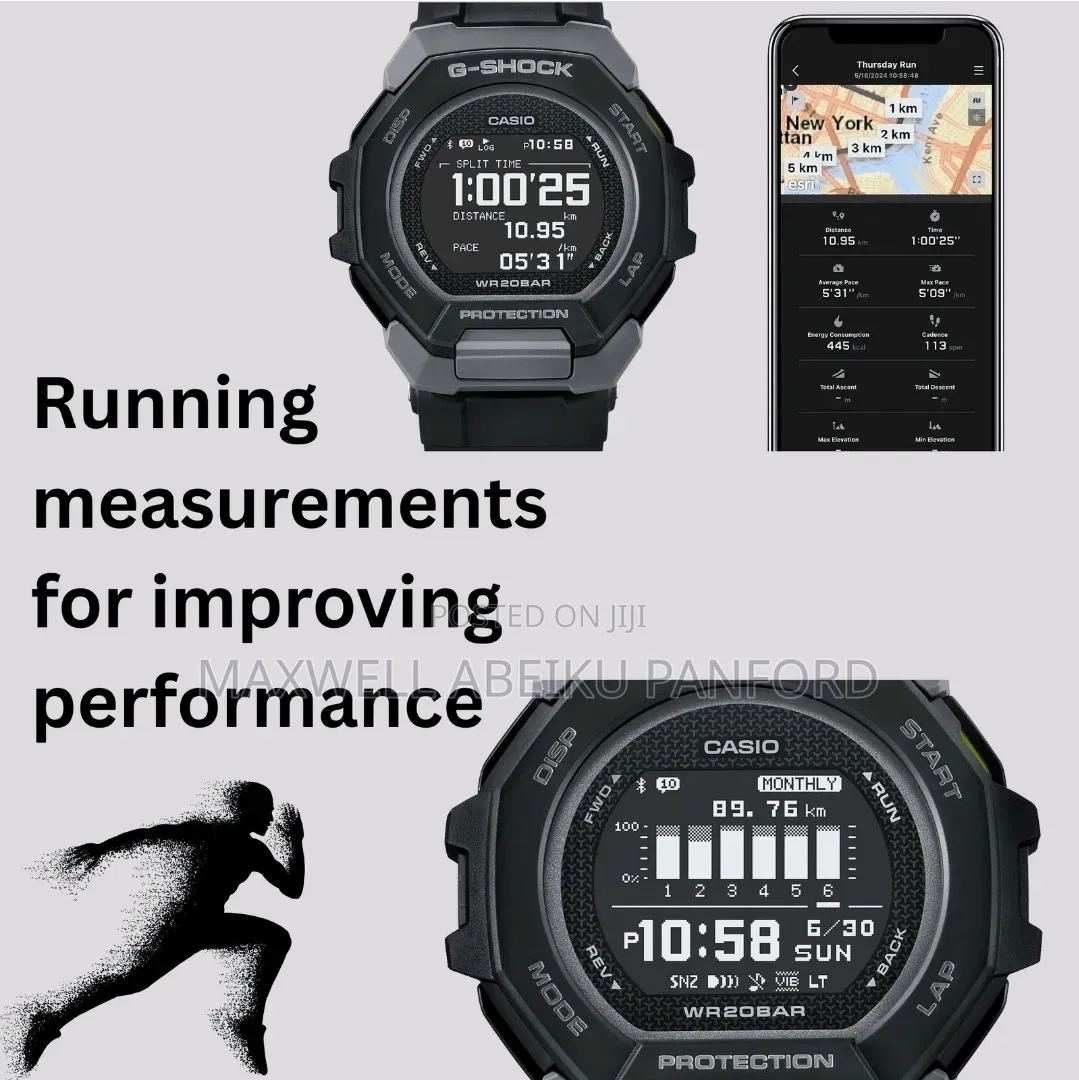 Casio G-Shock GBD-300-1 G-Squad Bluetooth Black Digital Watch