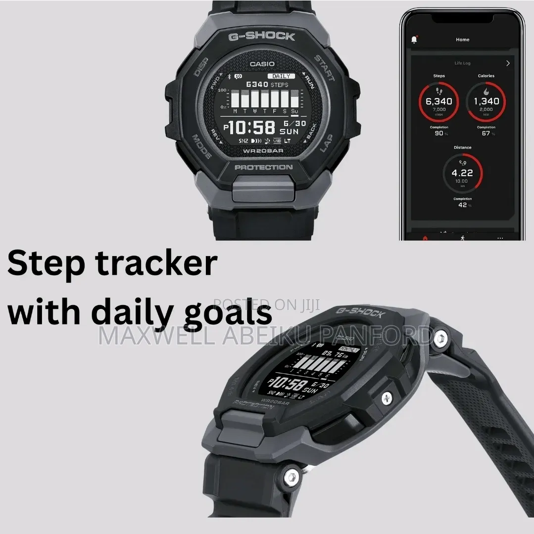 Casio G-Shock GBD-300-1 G-Squad Bluetooth Black Digital Watch