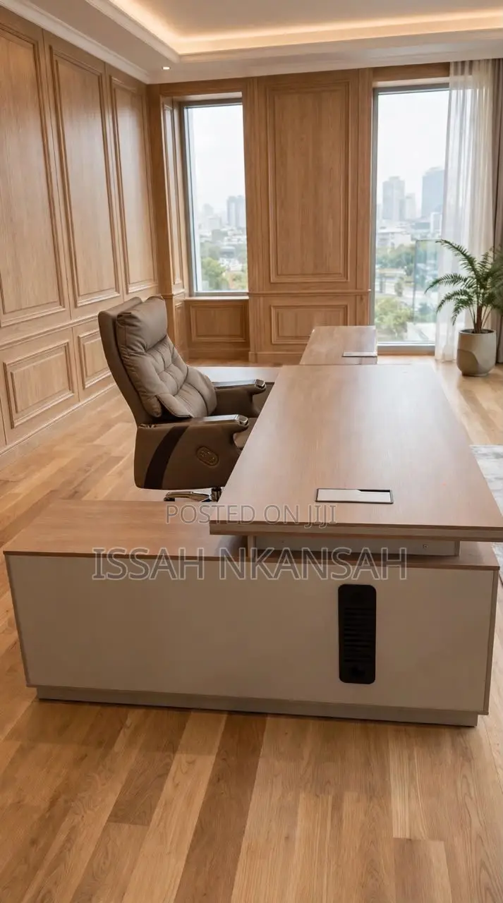 L Shape Executive Desk + CEO Executive Chair