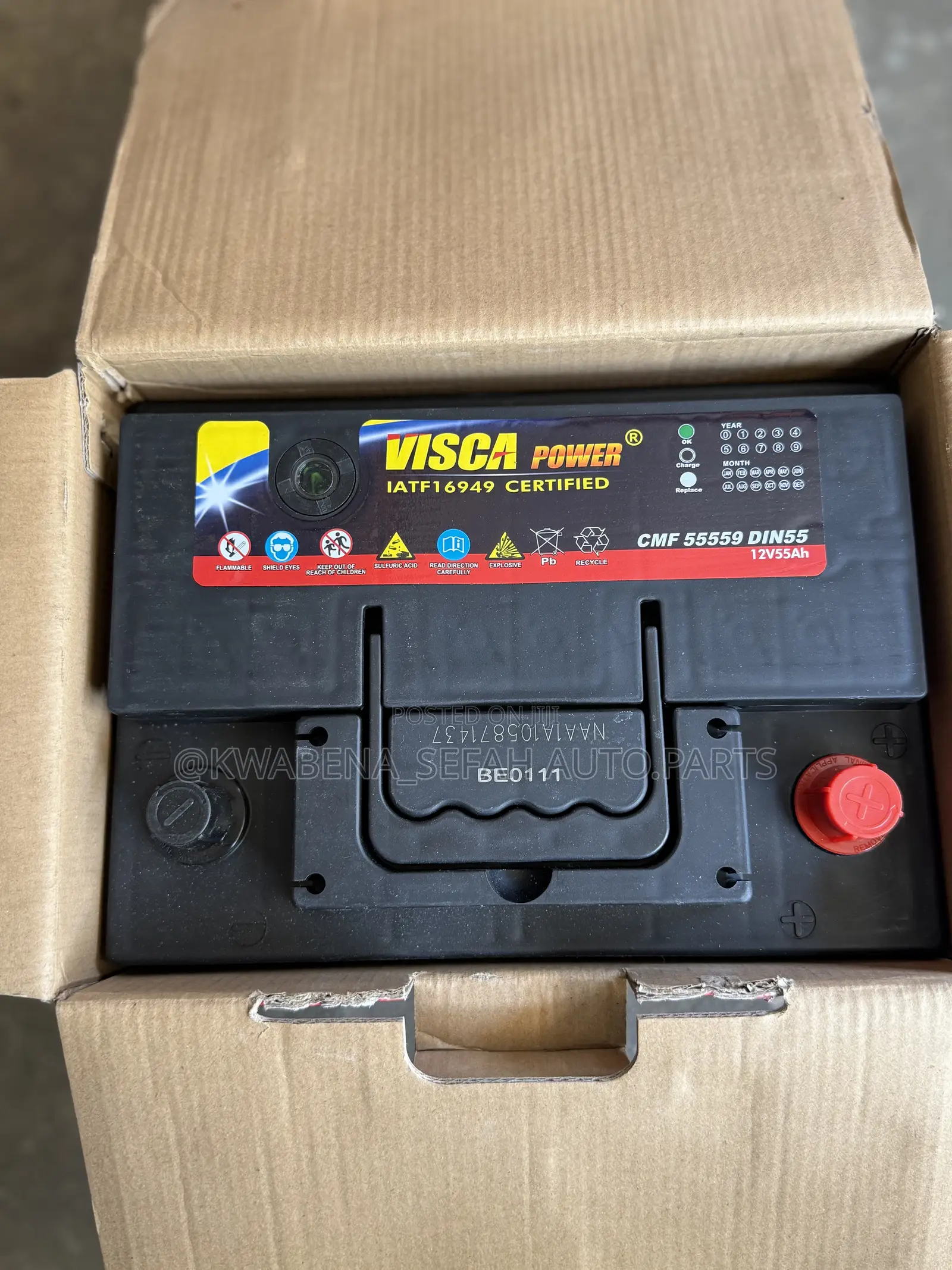 Original Visca 13 Plate Battery 12v 55amh Available for All Cars