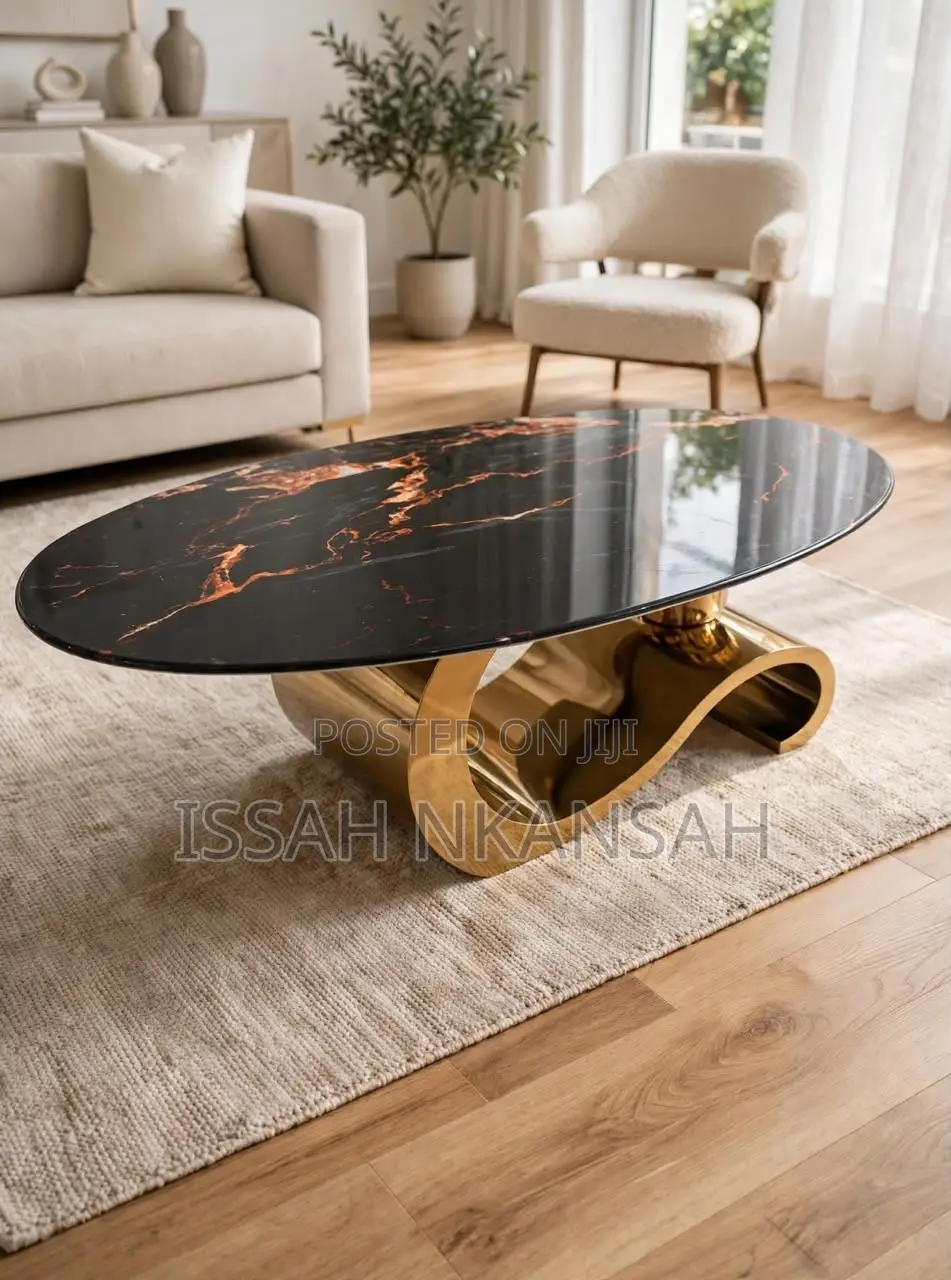 Black Oval Center Table