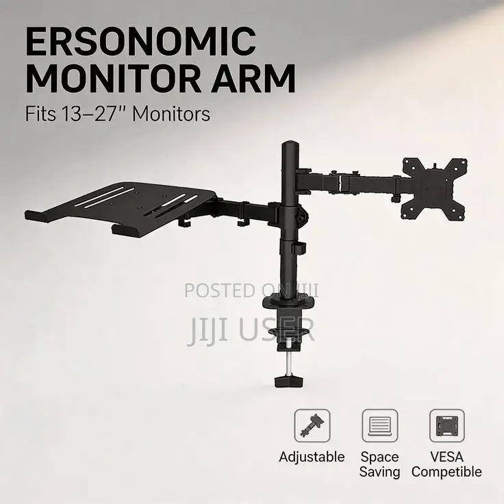 HUANUO Adjustable Monitor Stand, Single Arm Desk Mount for 32 Inch