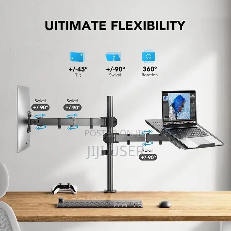 HUANUO Adjustable Monitor Stand, Single Arm Desk Mount for 32 Inch