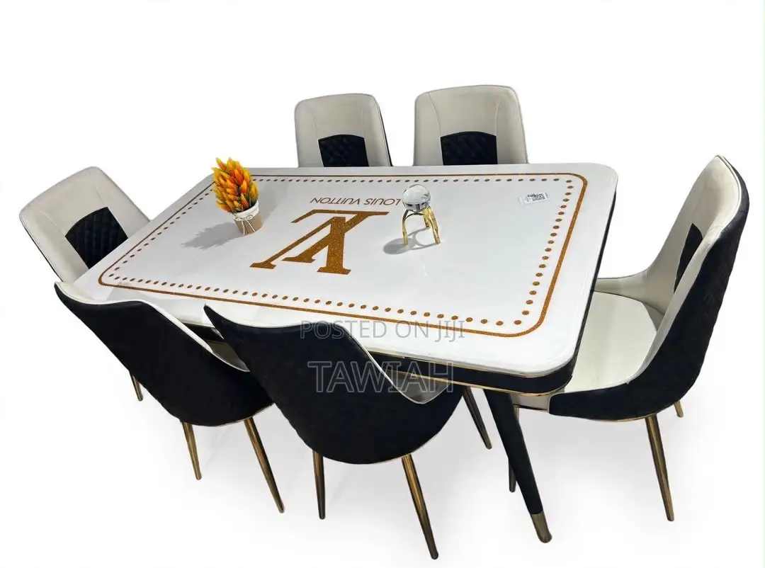 White Marble Dining Set With 6 Chairs