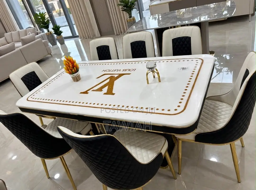 White Marble Dining Set With 6 Chairs