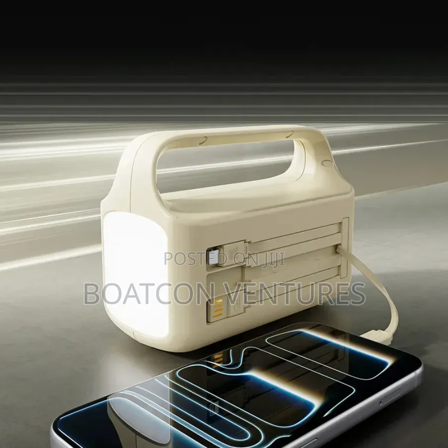 50,000 Mah Power Bank With Big Flash Light , and Phone Charging Cables