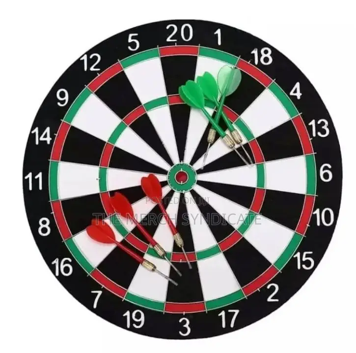 12 Inch Double Sided Adult Sports Party Dartboard Game With 6 Darts