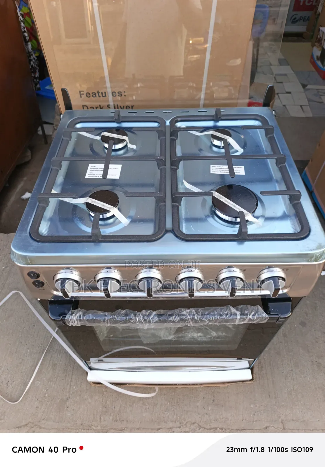 Innova 60*60 4Burner Stainless Steel Oven + Grill + Auto Ignition