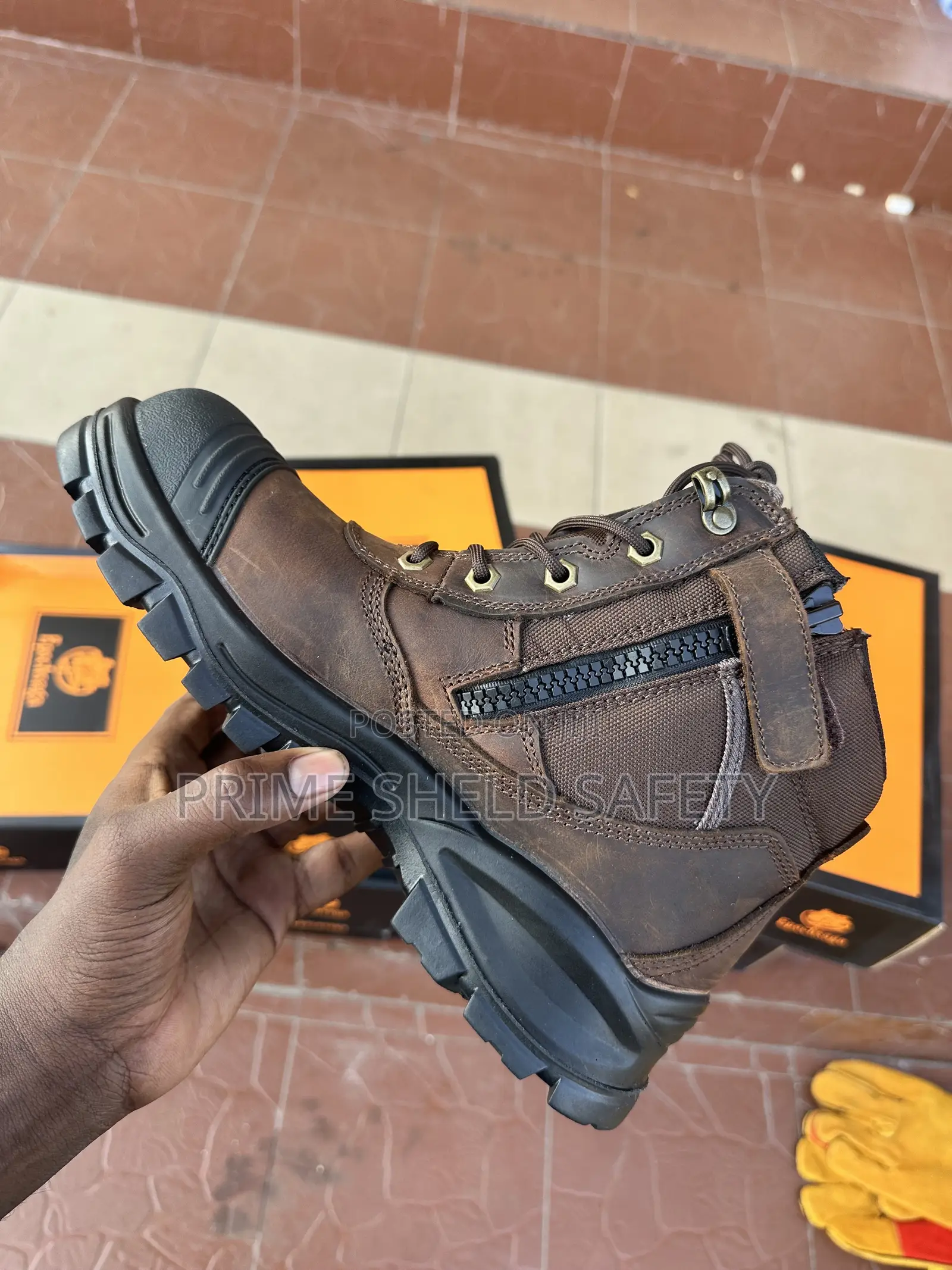 Brown Industrial Safety Work Boot
