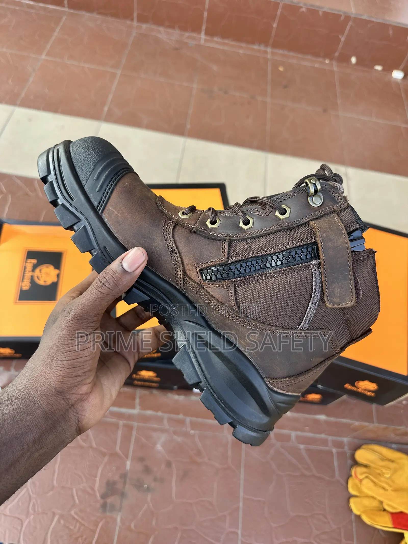Brown Industrial Safety Work Boot